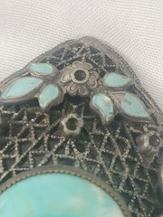 Vintage Pendant Filigree Silver Ornate Teardrop European Jewelry no Ring J2