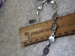 Foil backed doublet 0.925 Sterling Silver vintage 7 3/4″ Bracelet