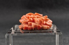 Intricate Hand-Carved Natural Coral Floral OBIDOME Certificate (total 71.0ct).