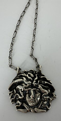 925 Antique Signed Anita Maria Medusa Necklace 18 Inches