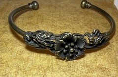 Floral Bracelet Copper 3D Design Brass & Copper Charming Vintage Look Fashion