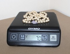 Vtg Knotted Faux Pearl Necklace 30″ REAL DIAMONDS in Clasp-50’s High End Costume