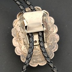 Western Bolo Tie Black Onyx Sterling Silver Cowboy Cowgirl Statement Handmade