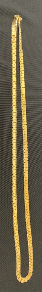 Vintage Monet Gold Toned Square Flat Chain Link Necklace 28 in