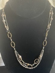 Gorgeous Vintage J & I 925 Sterling Silver Gold Filled Two Tone Necklace