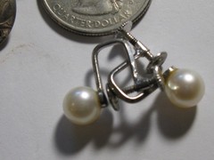 VINTAGE LOT OF 3 STERLING SILVER 925 Stone Pearl filigree SCREW BACK EARRINGS