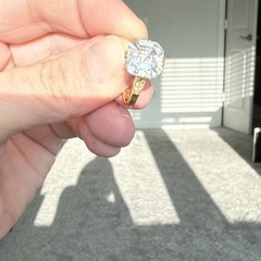 Art Deco Style 3.5Ct Asscher Cut Lab Created Diamond 14K Gold FN Engagement Ring