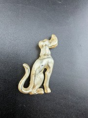 Vintage Frosted Dog Brooch Pin Cartoon Hound Puppy