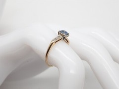 Vintage 1940s $3000 1ct Ceylon Blue Sapphire VS G Diamond 14k Yellow Gold Ring