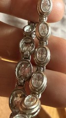 12.56g Vintage Sterling Silver 925 Tennis Link Bracelet, 7.5”