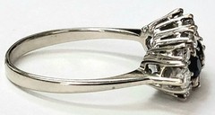 14k White Gold Sapphire & Diamond Ring Size 5.25