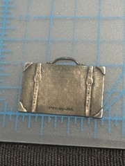 C-127 Vintage Sterling Silver Luggage Tag Pendant Engraved Monogram