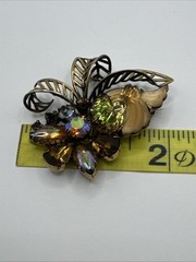 Edlee Molded Glass Multicolor Rhinestone Brooch