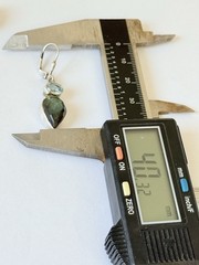 Vintage Sterling Silver Blue Topaz Labradorite Drop Dangle Lever-back Earrings