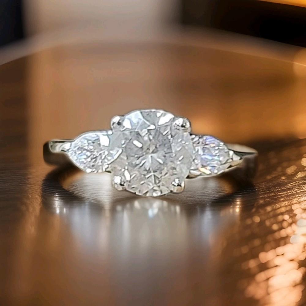 Vintage Platinum Engagement Ring 2.03CT.Natural Round Shape Diamond Circ 1950’s