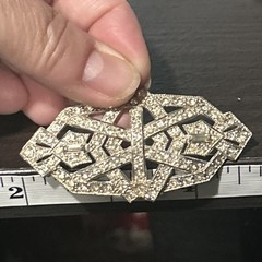 7 OLD ANTIQUE VICTORIAN MIXED METALS RHINESTONE FILIGREE PINS BROOCH