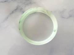 Natural Light Green Ice-Waxy Jadeite Bangle 38g 62mm.