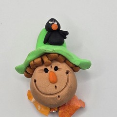 Thanksgiving 3PC Brooch Set Turkey Scarecrow Autumn Fall Polymer Clay Cute Fun
