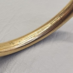 Vintage Grosse Bangle Bracelet Germany 1968 Glossy Gold Tone Rounded Classic 8″