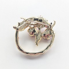 Vintage Signed Gerry’s Gold Tone Romantic Rose Cottagecore Wreath Brooch