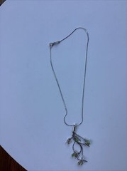 vintage silver 925 waterfall Artist Signed necklace Crystal