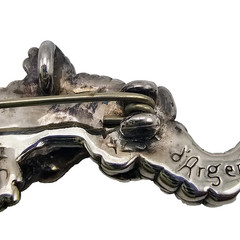 Vintage Sterling Silver Alligator Brooch Pin 925 Crocodile Figural d’Argent