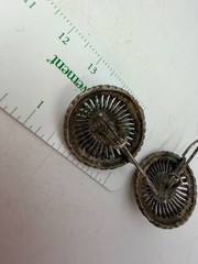 Vintage Earrings Cameo Sterling Silver Medallion Dangle Signed