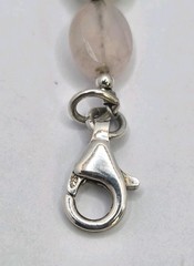 Vintage Barse Sterling 24 Inch And Gemstone Beaded Necklace Rose Quarts MOP Gem