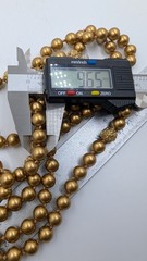 Vtg Signed CA MONOGRAM Three Strand GOLD TONE FAUX PEARL (9.5mm) Necklace 18”