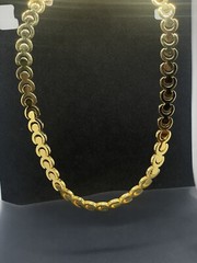 Vintage Polished GoldTone Link Statement Collar Retro Career 17.75” Necklace