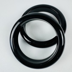Vtg Bangle Bracelet Lot 7pc Chunky Resin Acrylic Blue Black Cream Yellow Retro
