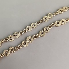Vintage Vendome Chain Necklace Gold Tone Spirals Figure Eight 35″