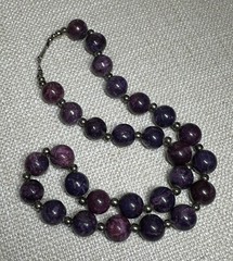 22″ Purple Tourmaline Necklace – 1/2″ Diameter Beads – Beautiful – Varied Shades