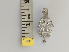 Vintage Earrings Silver Tone Clear Rhinestone Chandelier Dangle Drop Clip On 1.5