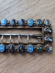 Antique 19th Century Gilt Enamel Victorian Belt Buckle Scarf Clasp