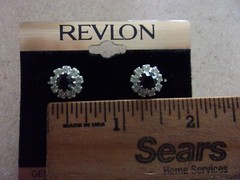 Revlon Austrain Crystal Stud Earrings Blue White crystal vintage GN89A NEW