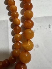 Antique Natural Butterscotch Yolk Baltic Amber Bead Necklace Graduated 60Gram