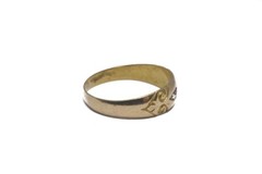 ANTIQUE EDWARDIAN ENGLISH 15K GOLD RUBY & PEARL 5 STONE GYPSY RING c1902
