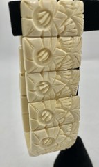 Hand Carved Expandable Panel Bracelet boho Vintage 12 Panels