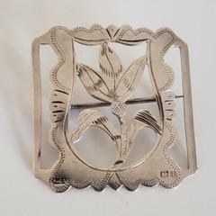 Sterling Silver Flower Brooch A.J.S 1904 English Hallmarked 4.5g [6764]