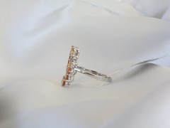 Designer Sterling Silver 925 Natural Mandarin Orange Garnet Ring Size 10