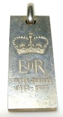 STERLING SILVER ENGLISH INGOT DOG TAG PENDANT JUBILEE FOB BAR COLLECTOR LOT 10