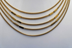 Monet 5 Strand Gold Tone Necklace 15″-17″