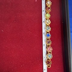 Judy Lee Vintage Gold-Plated Multicolor Rhinestone Jewelry Set Bracelet Ring Ne…