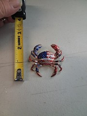 USA 250 Enamel Brooch Crab Patriotic