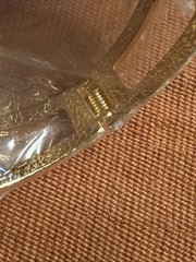Lot Of 2 Double Alligator Gold Tone Alligator Hinged Bangle Bracelet