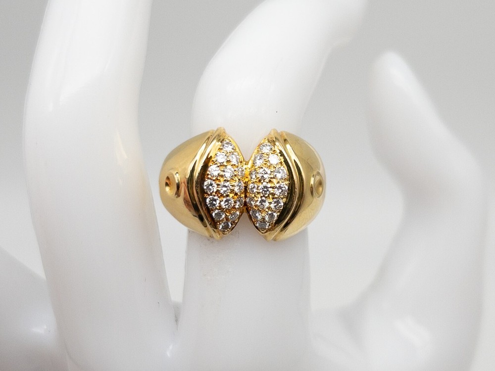 Signed MOVADO $5450 1ct VS F IDEAL CUT Diamond 18k Yellow Gold Band Ring 11g