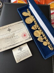 Vintage Camrose Kross JBK Gold Charm Bracelet COA 7″ NEW