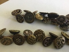 ANTIQUE BUTTON Bracelets European , West Germany, Czech. Circa 1900 2 BRACELETS