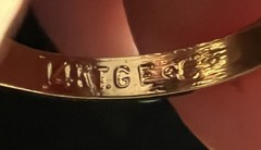 Beautiful 14K Gold Plated & Filigree W/Three Rhinestones (Many Sizes Available)